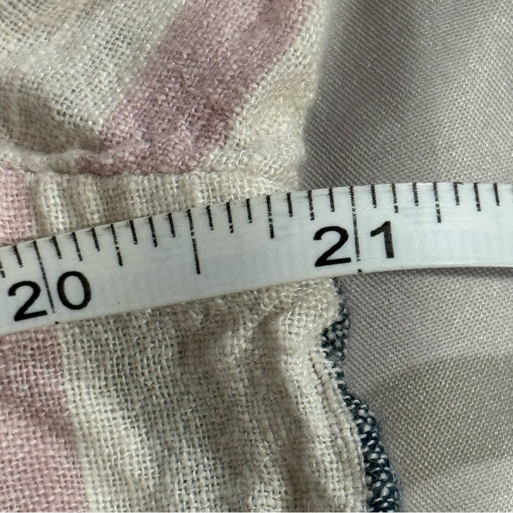 American Eagle Cream Multi Striped Button-Up Crop… - image 8